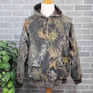 Vintage‎ FieldStaff by Mossy Oak Camo Bomber Jacket Men's L Insulated Break-Up